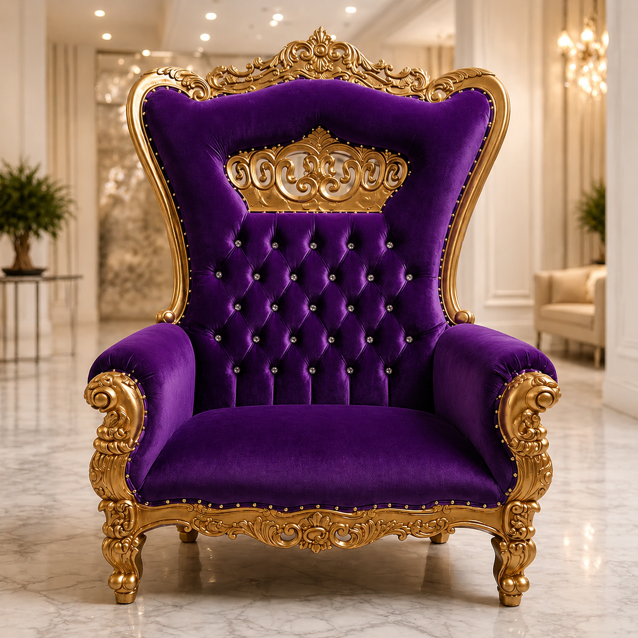 Crown Tiffany Extra Wide Throne Chair