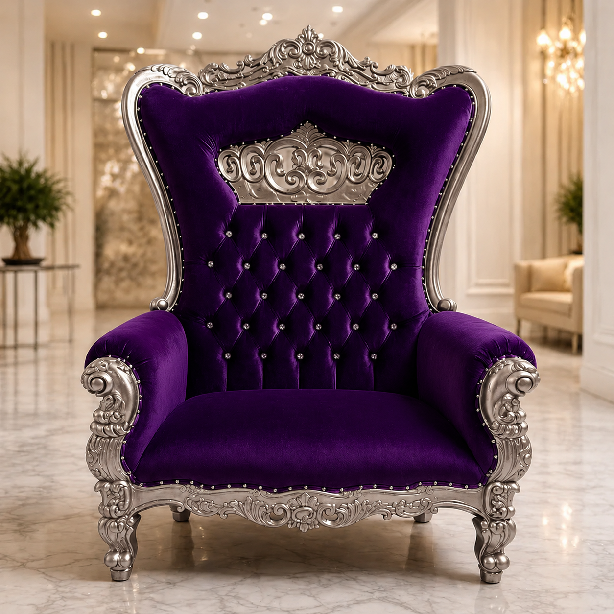 Crown Tiffany Extra Wide Throne Chair