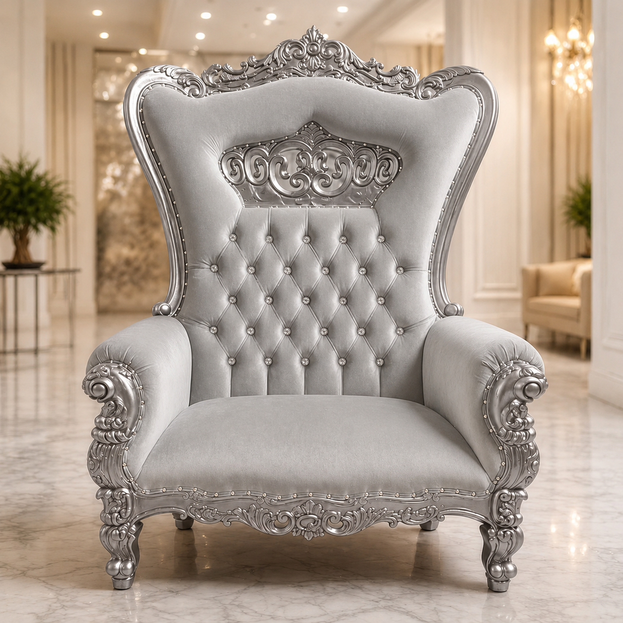 Crown Tiffany Extra Wide Throne Chair