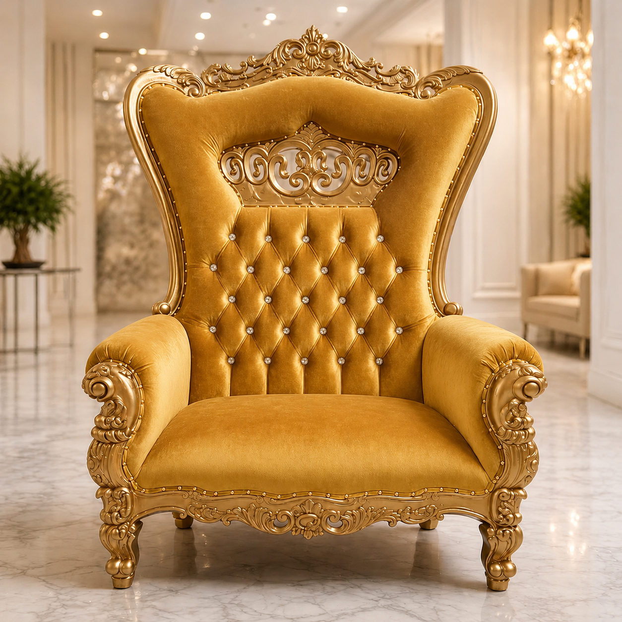 Crown Tiffany Extra Wide Throne Chair