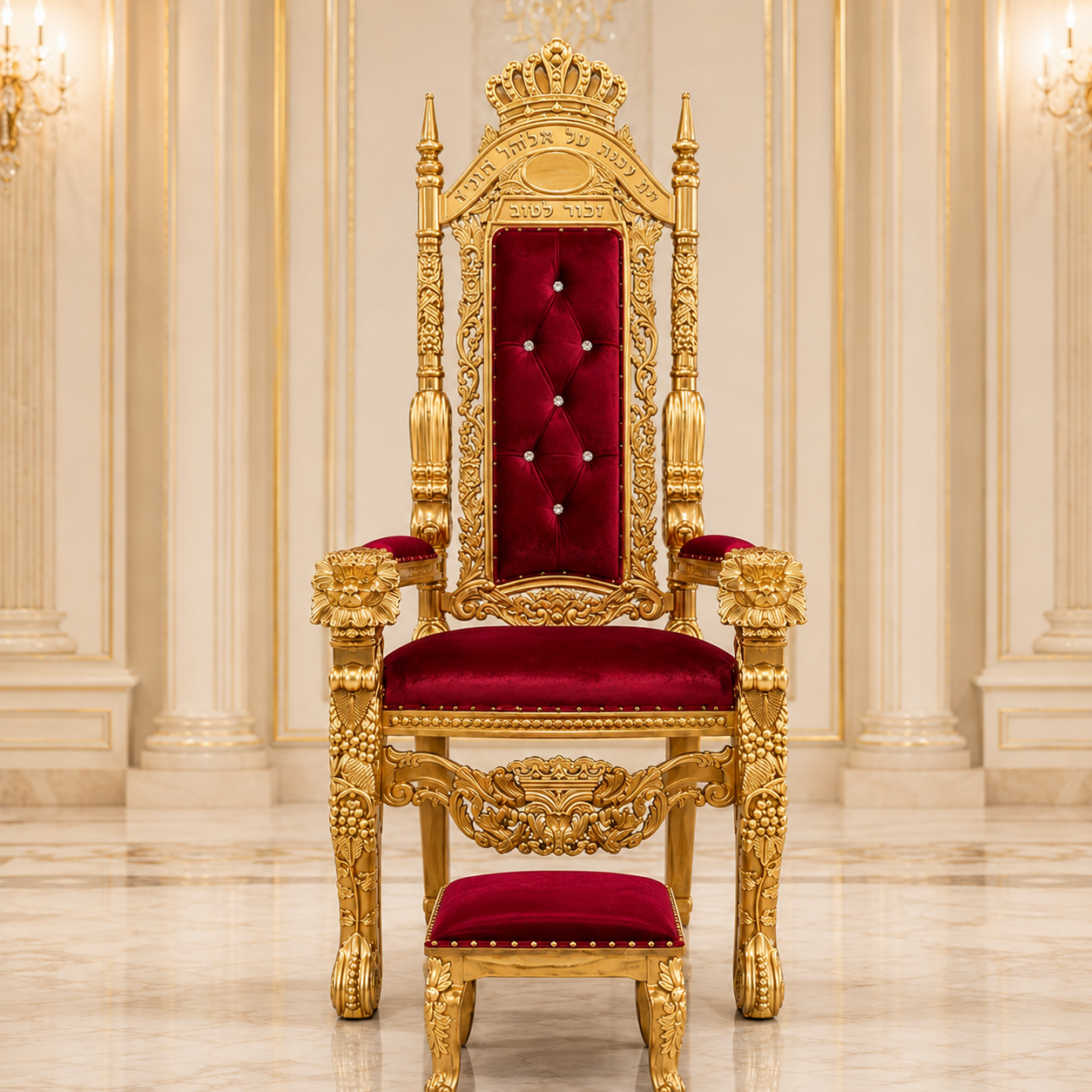 Silla del trono del profeta Elías con taburete