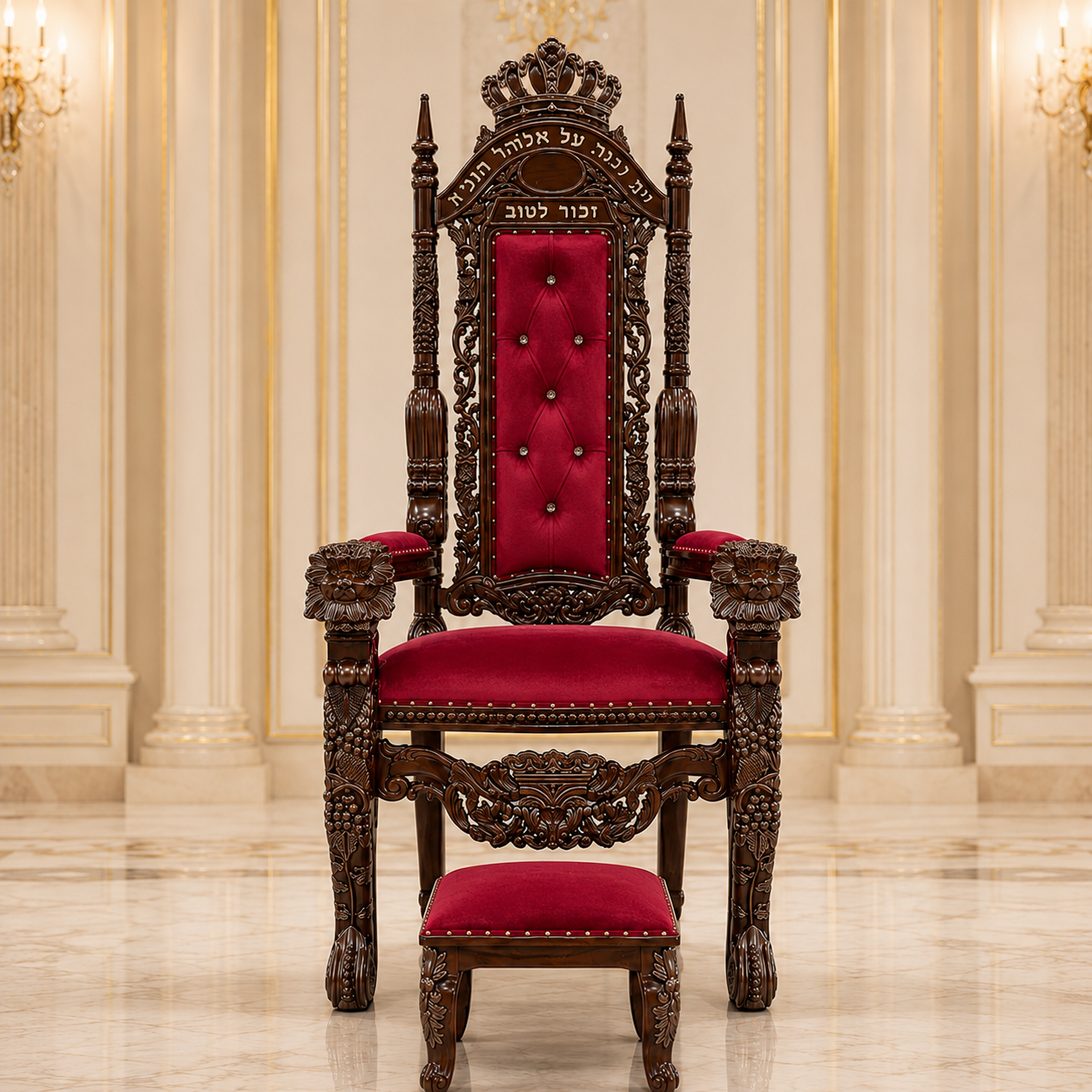 Silla del trono del profeta Elías con taburete
