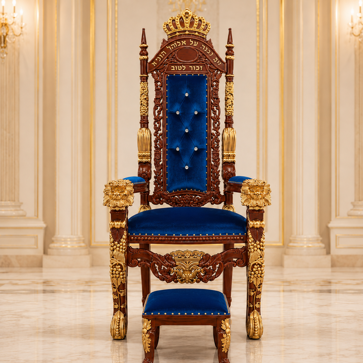 Silla del trono del profeta Elías con taburete