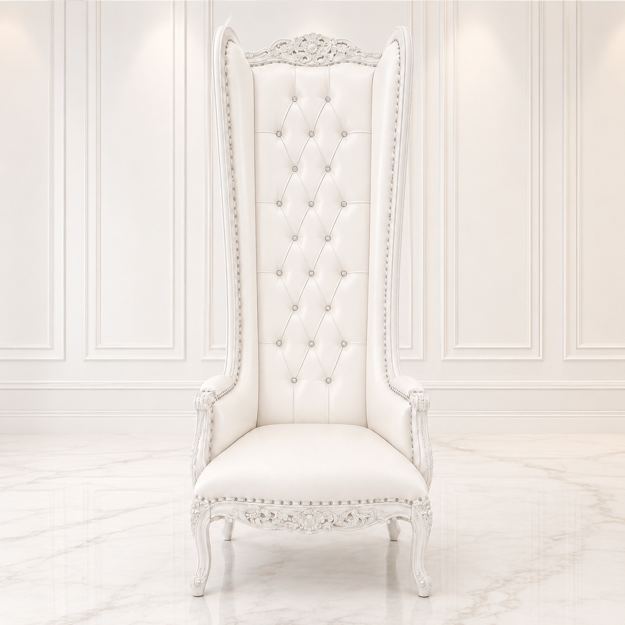 Silla trono con respaldo de alas de esmoquin