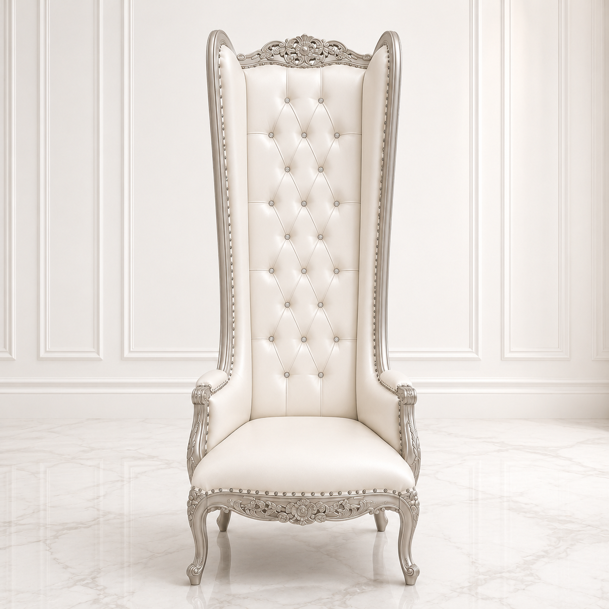 Silla trono con respaldo de alas de esmoquin