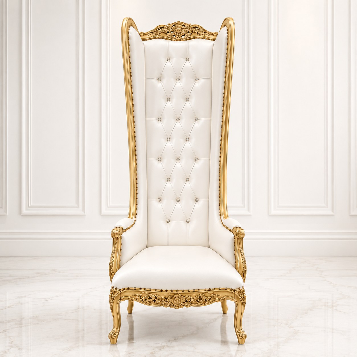 Silla trono con respaldo de alas de esmoquin