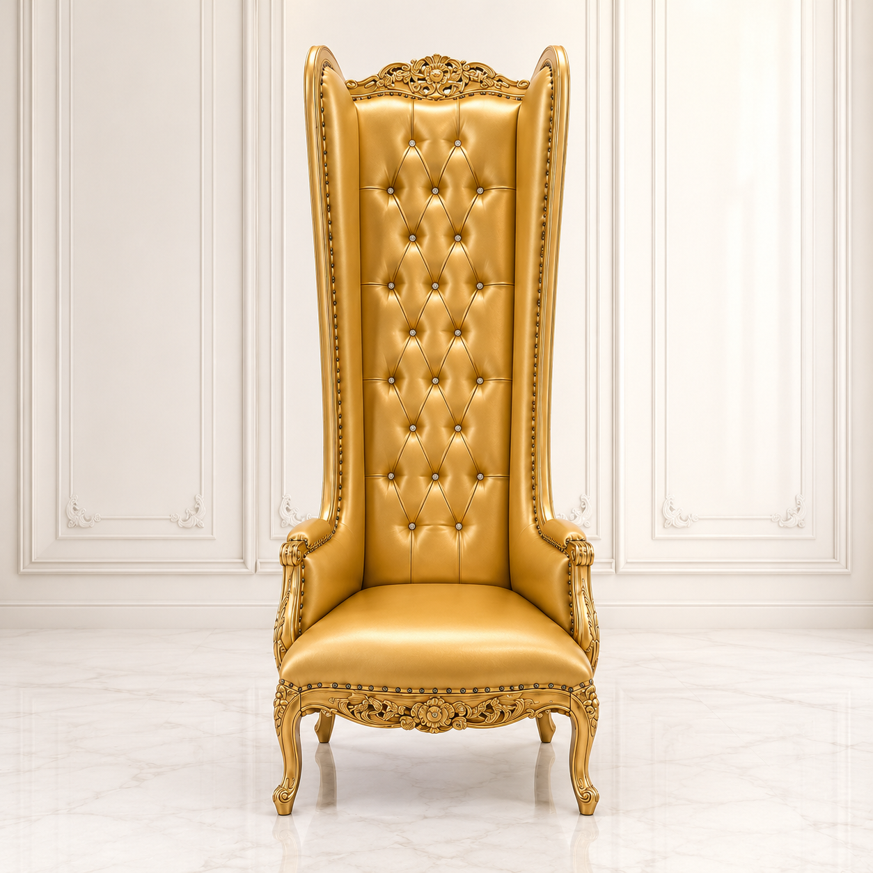 Silla trono con respaldo de alas de esmoquin