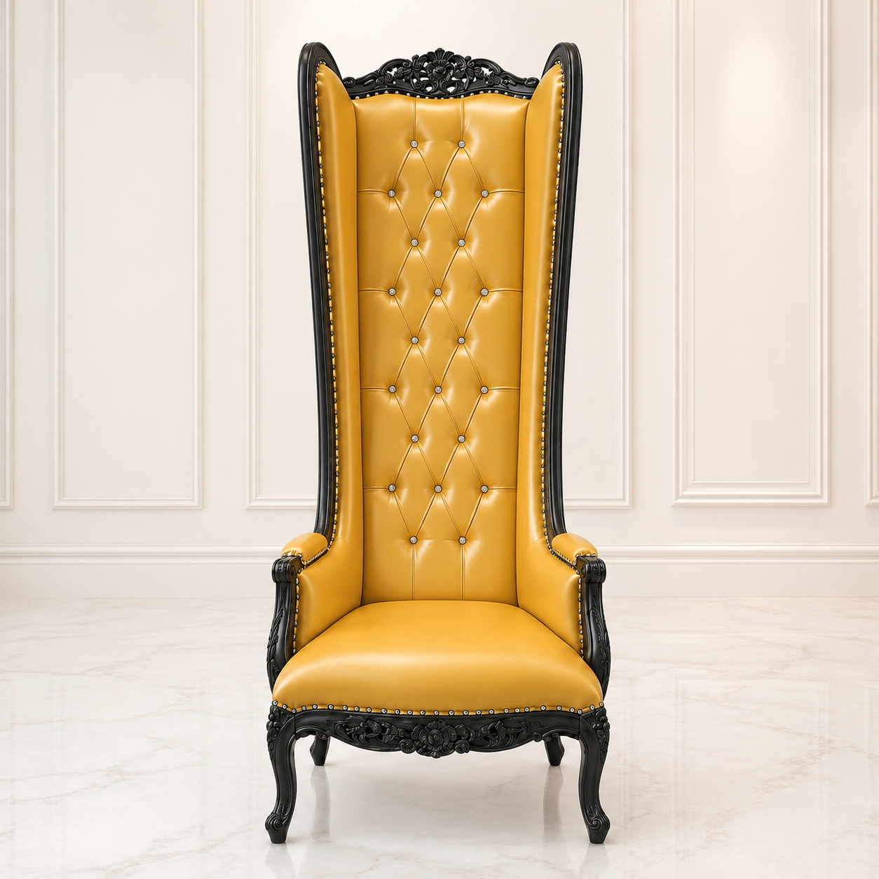 Silla trono con respaldo de alas de esmoquin