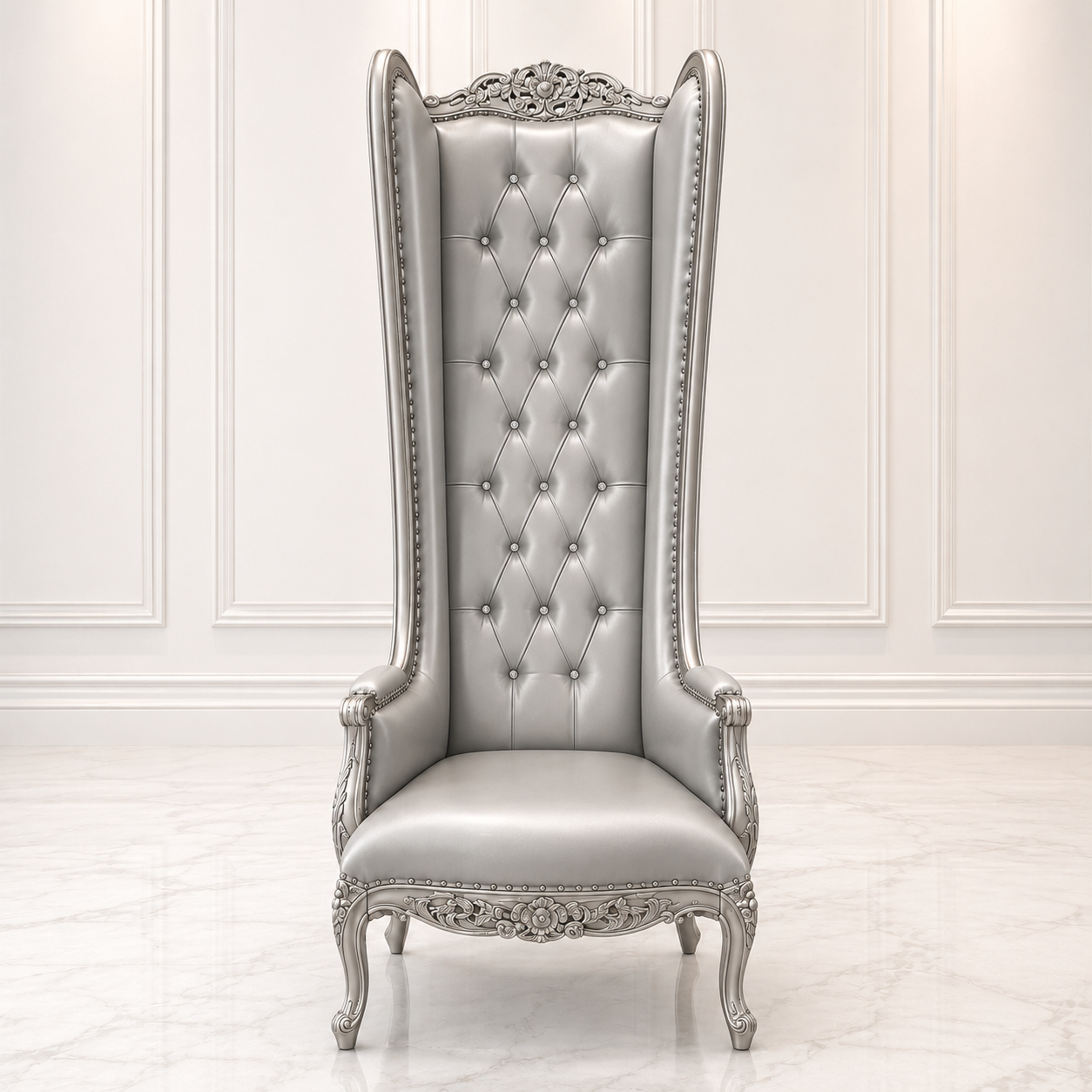 Silla trono con respaldo de alas de esmoquin