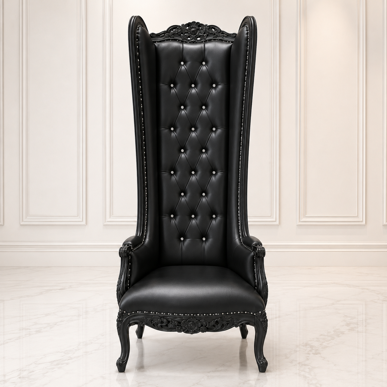 Silla trono con respaldo de alas de esmoquin
