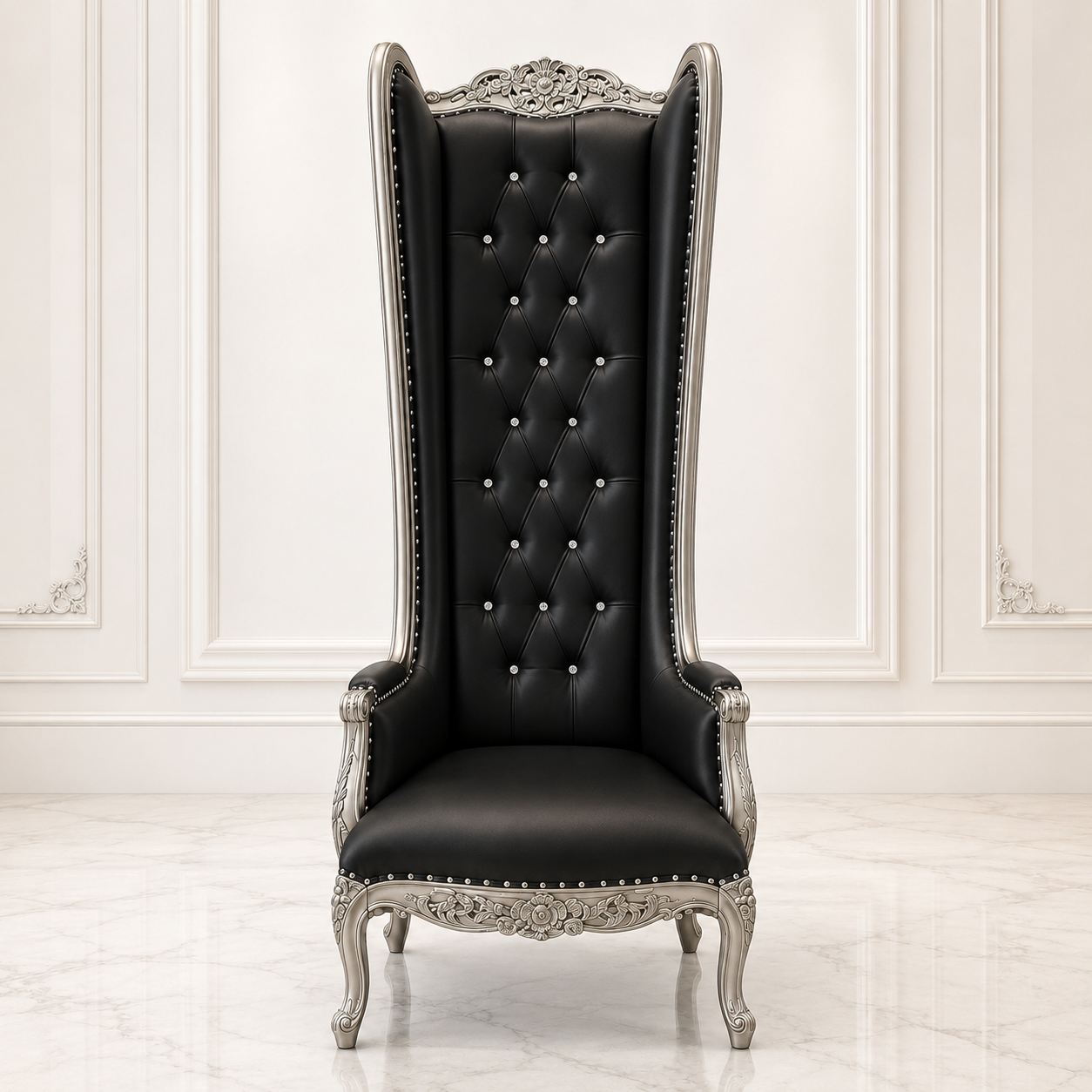 Silla trono con respaldo de alas de esmoquin