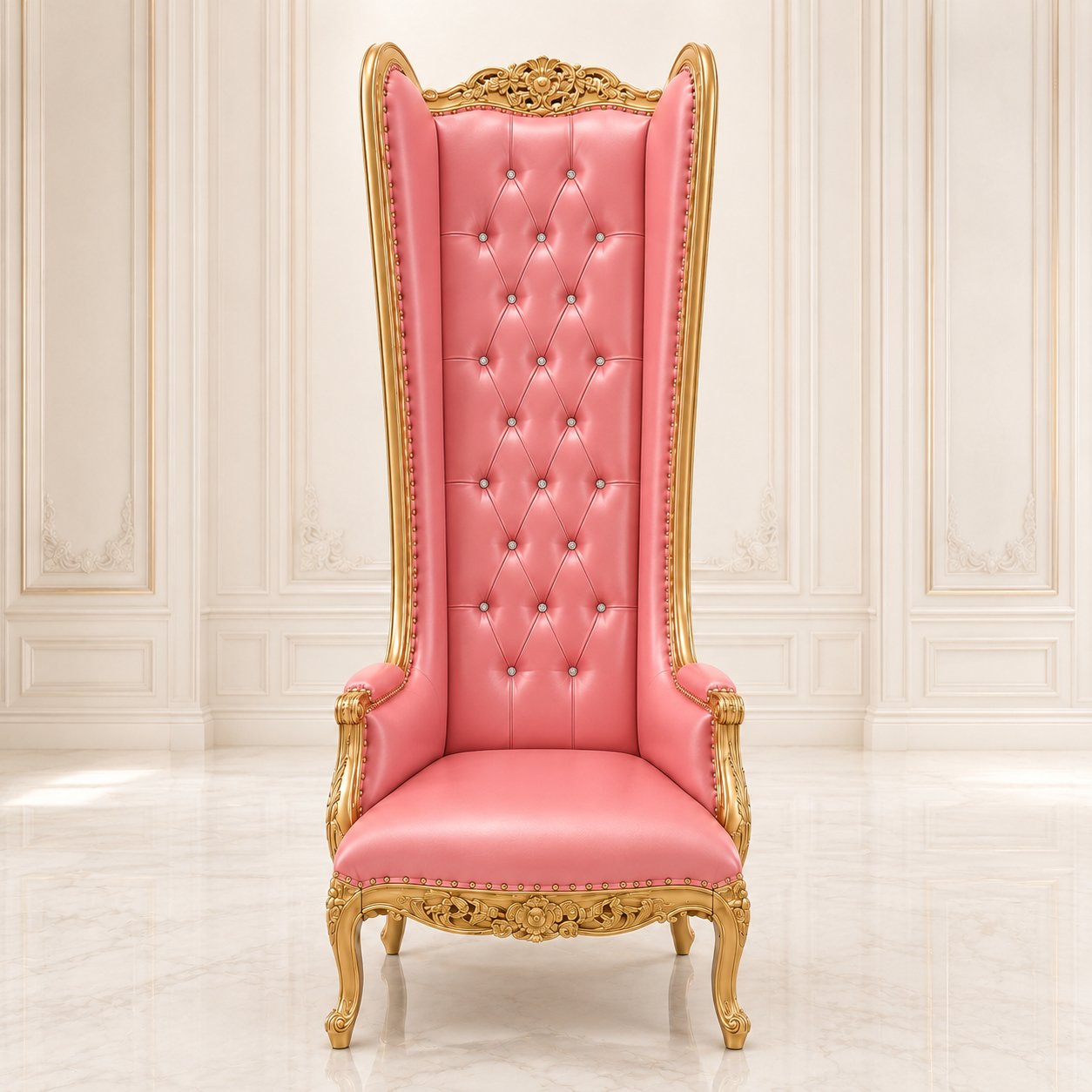 Silla trono con respaldo de alas de esmoquin