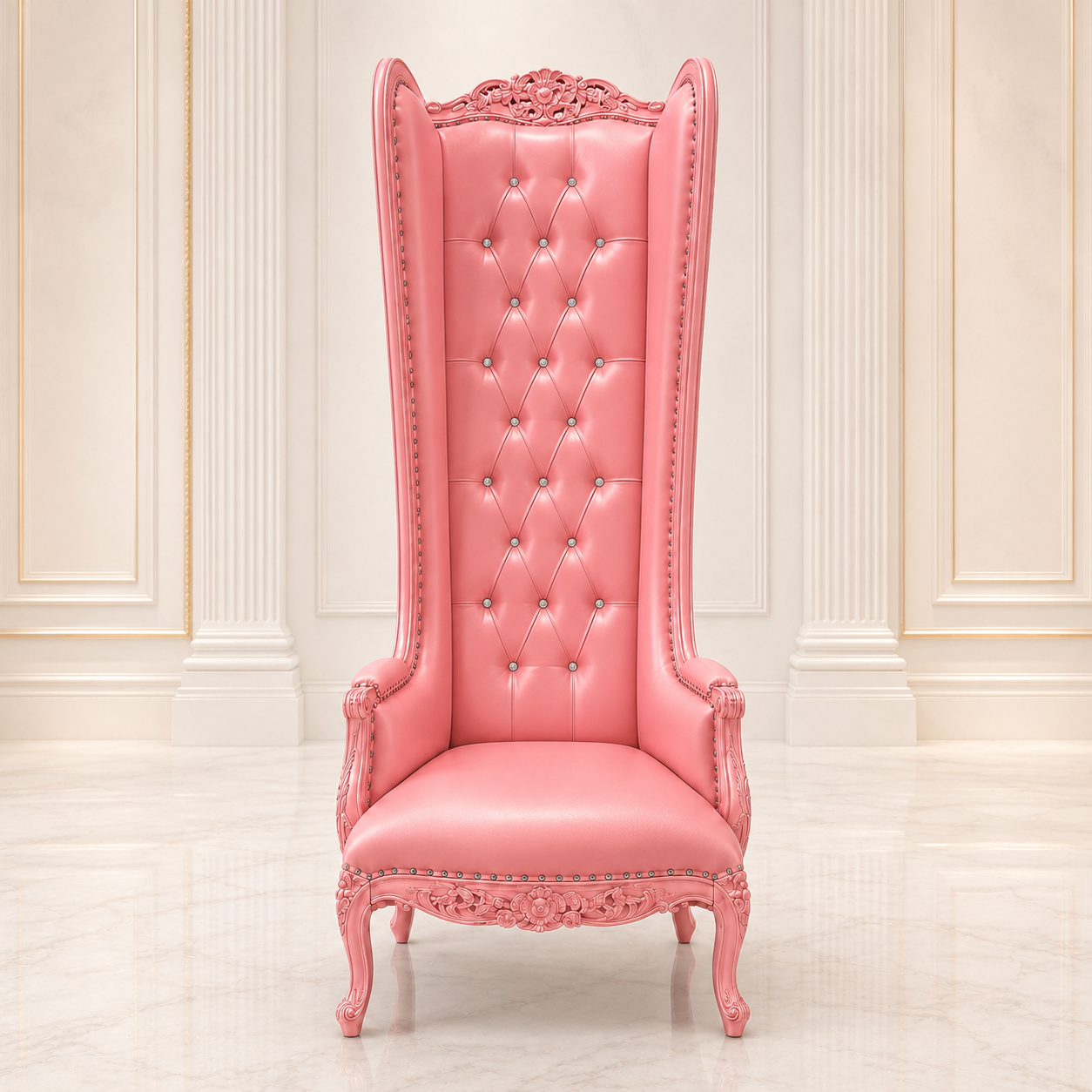 Silla trono con respaldo de alas de esmoquin