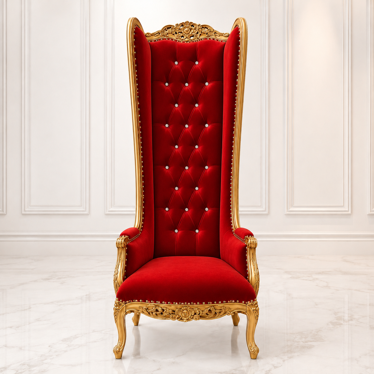 Silla trono con respaldo de alas de esmoquin