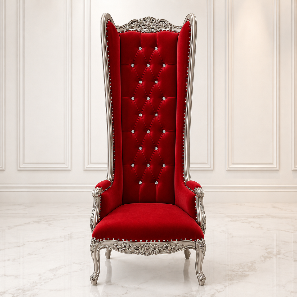 Silla trono con respaldo de alas de esmoquin