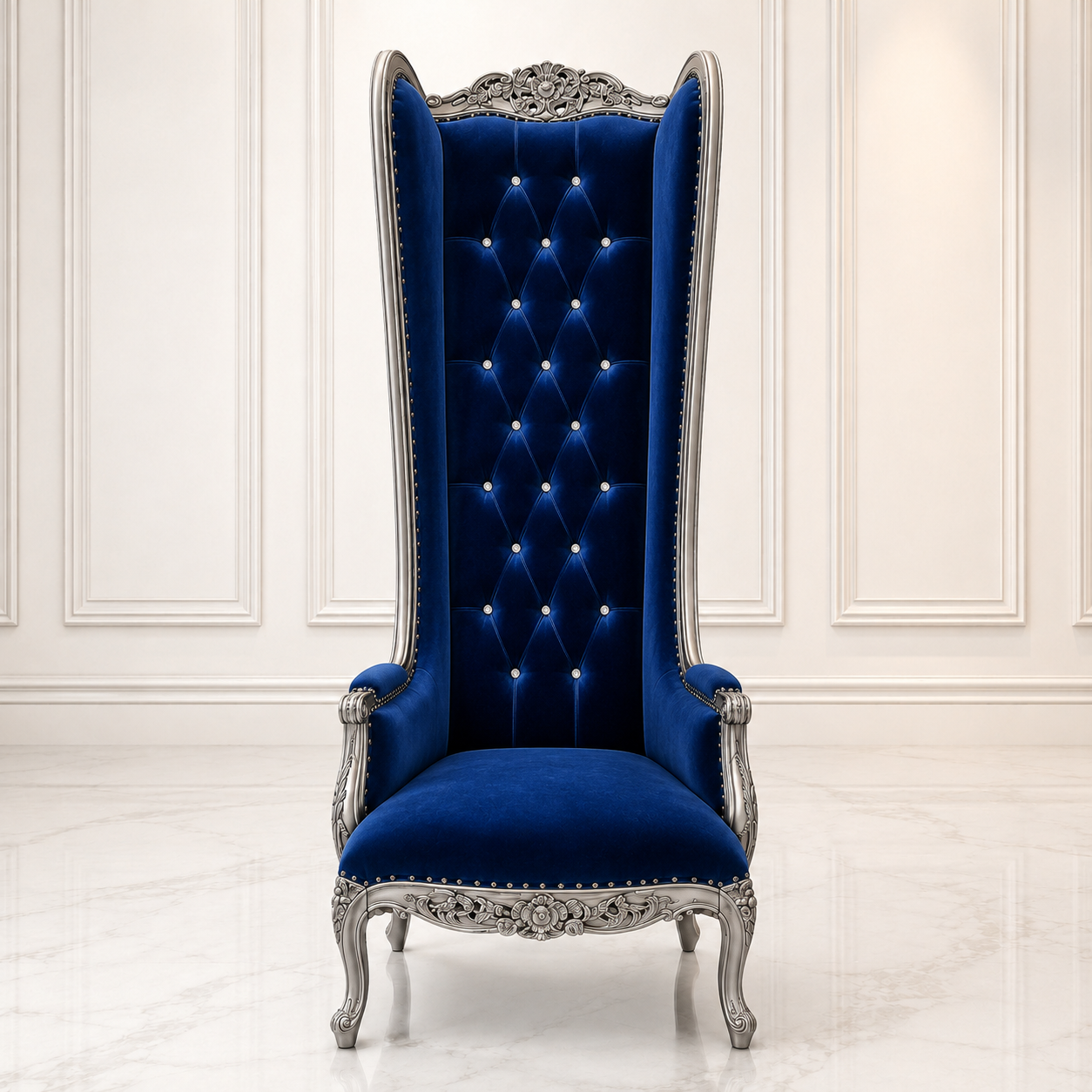 Silla trono con respaldo de alas de esmoquin