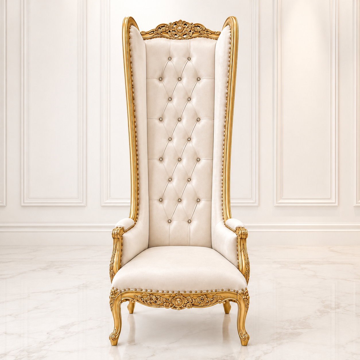 Silla trono con respaldo de alas de esmoquin