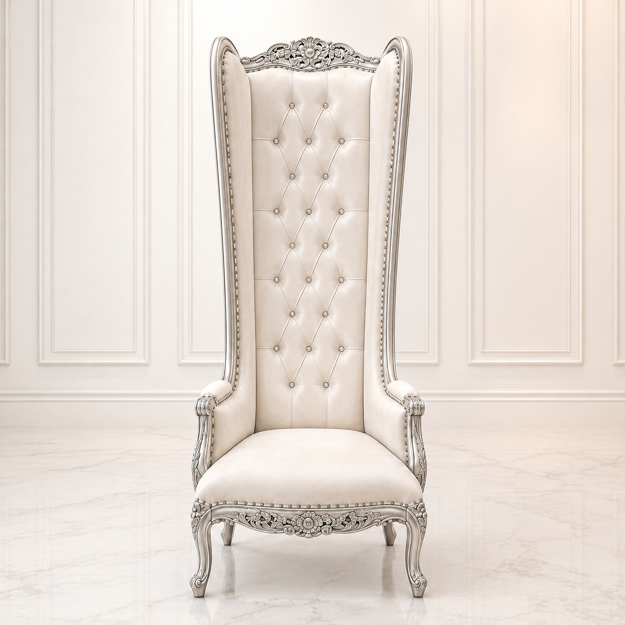 Silla trono con respaldo de alas de esmoquin
