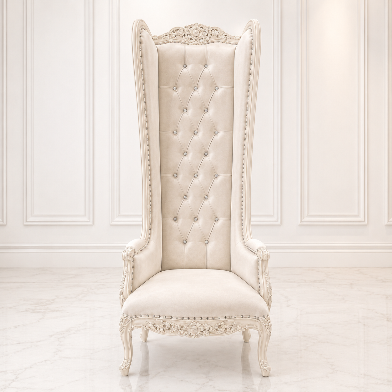 Silla trono con respaldo de alas de esmoquin