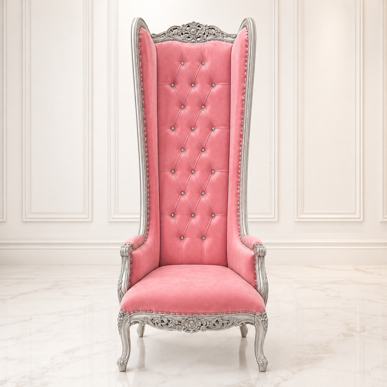 Silla trono con respaldo de alas de esmoquin