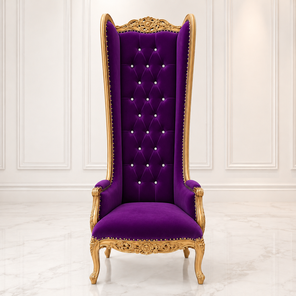 Silla trono con respaldo de alas de esmoquin