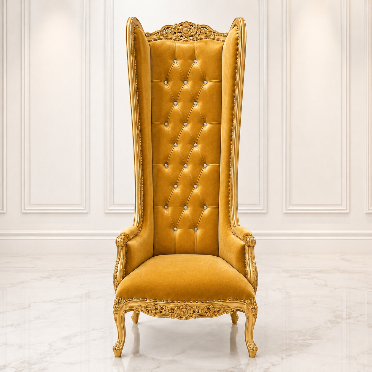 Silla trono con respaldo de alas de esmoquin