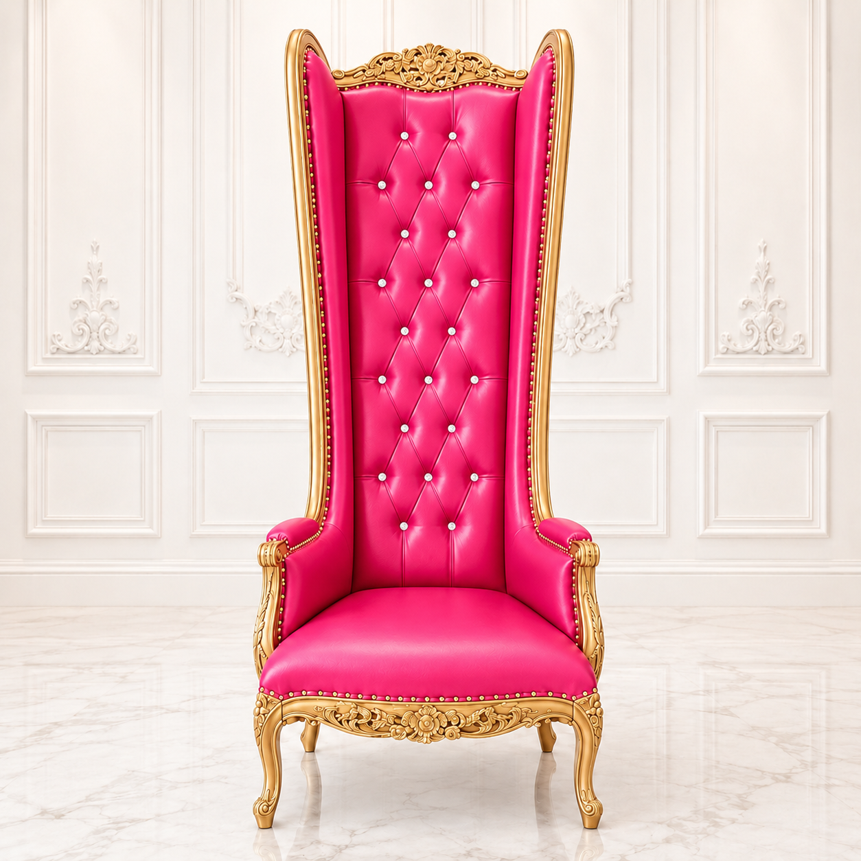 Silla trono con respaldo de alas de esmoquin