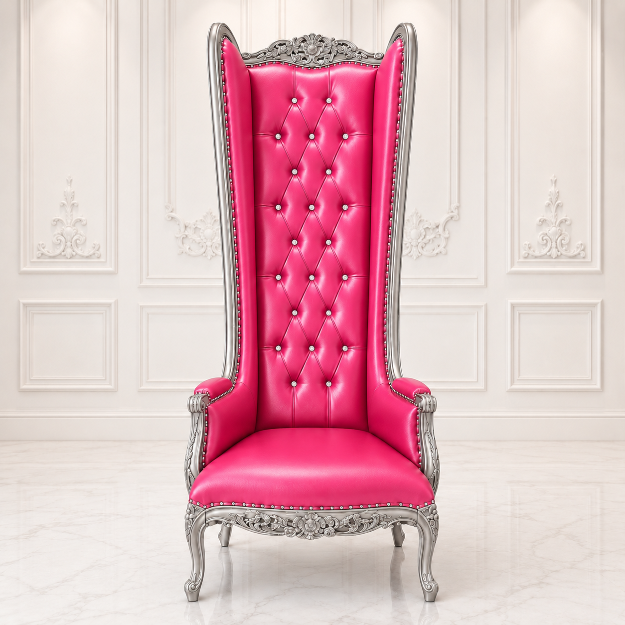 Silla trono con respaldo de alas de esmoquin