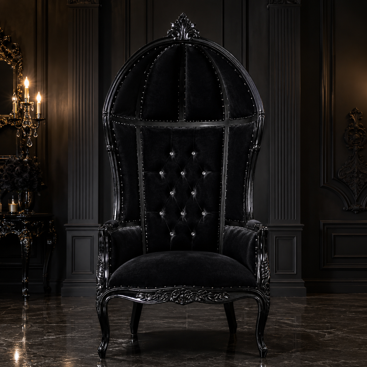 Cobra Hooded Canopy Throne Chair