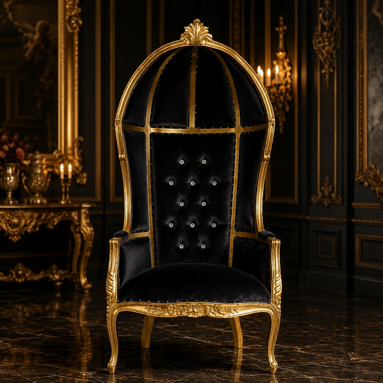 Cobra Hooded Canopy Throne Chair