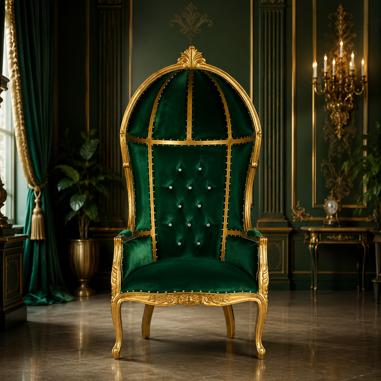 Cobra Hooded Canopy Throne Chair
