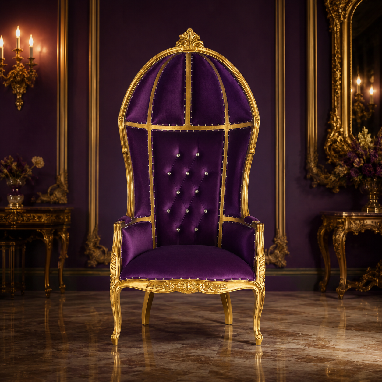 Cobra Hooded Canopy Throne Chair