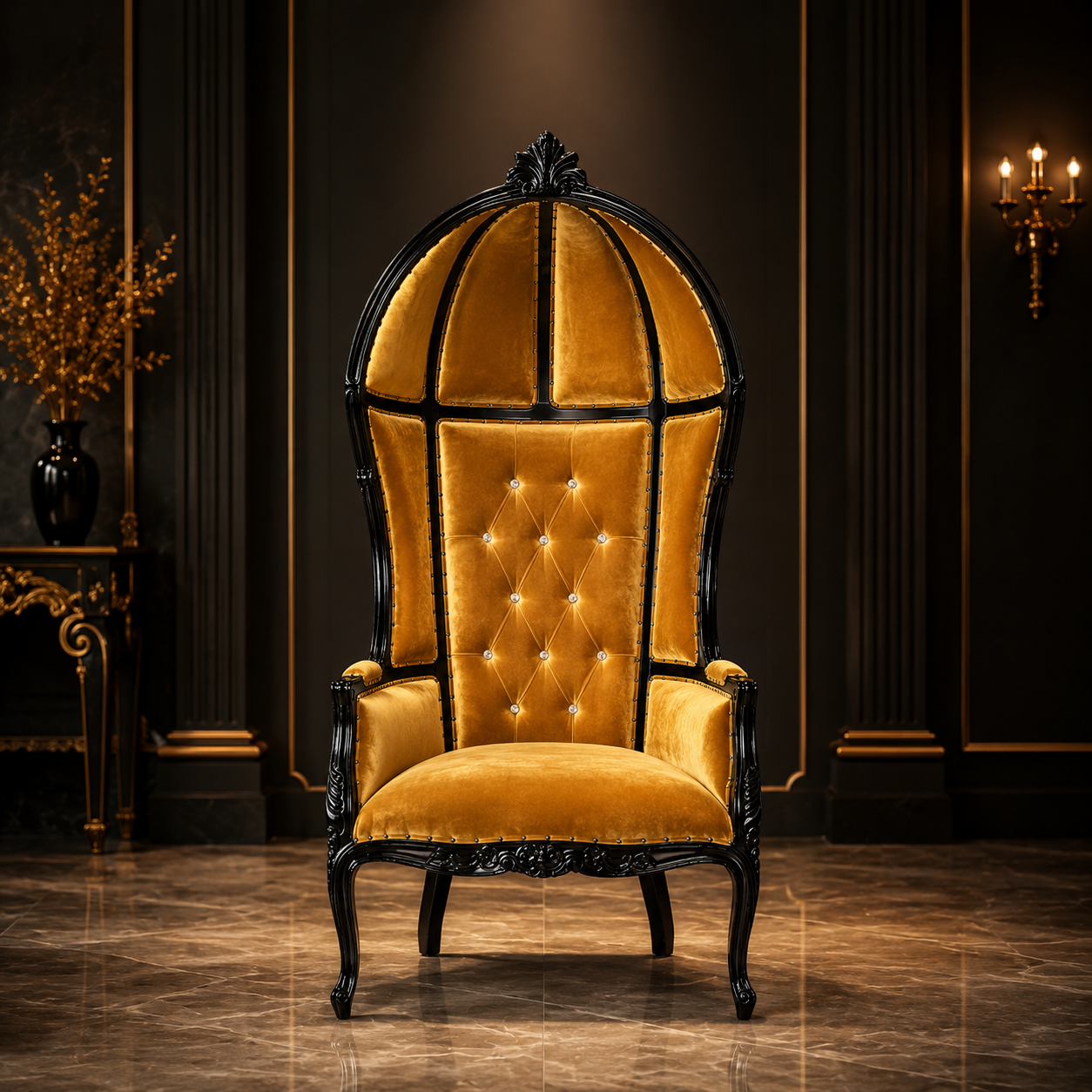 Cobra Hooded Canopy Throne Chair