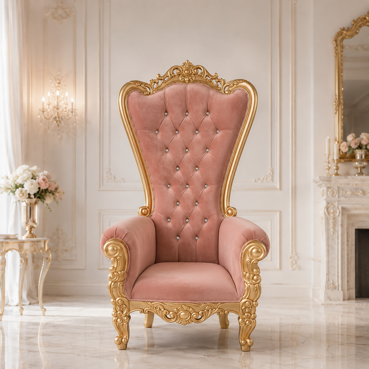 Queen Tiffany Throne Chair - Velvet