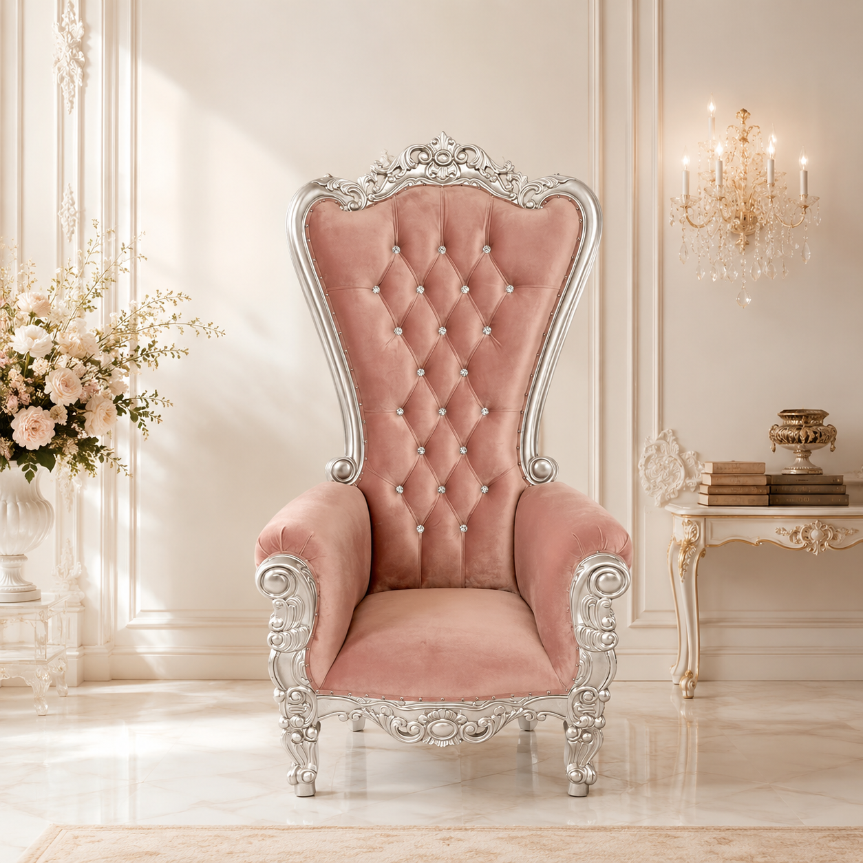Queen Tiffany Throne Chair - Velvet