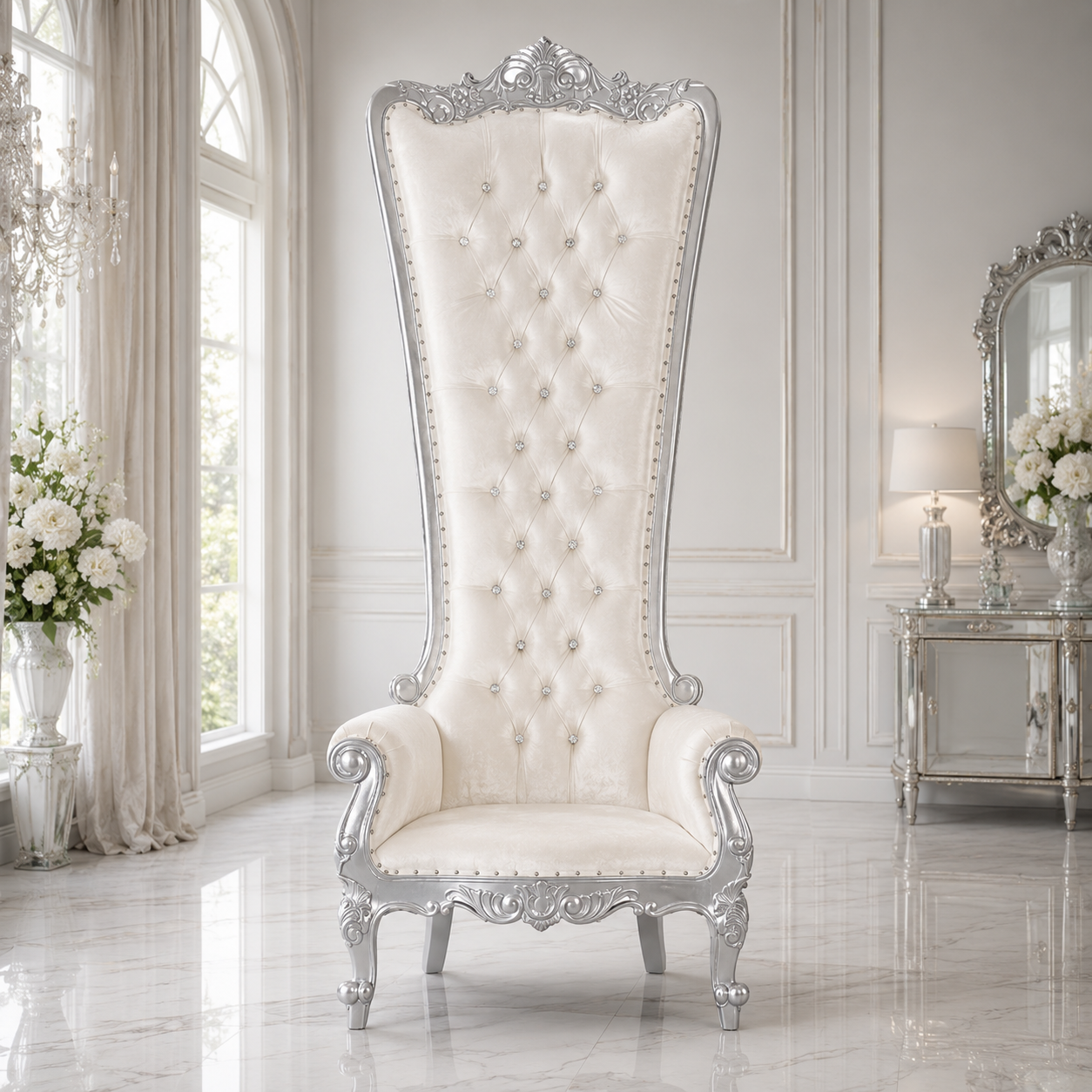 Queen Tiffany 108" Throne Chair