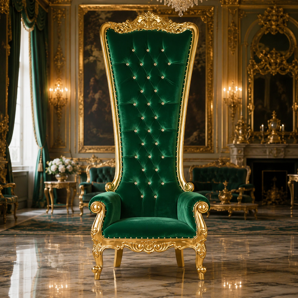 Queen Tiffany 108" Throne Chair