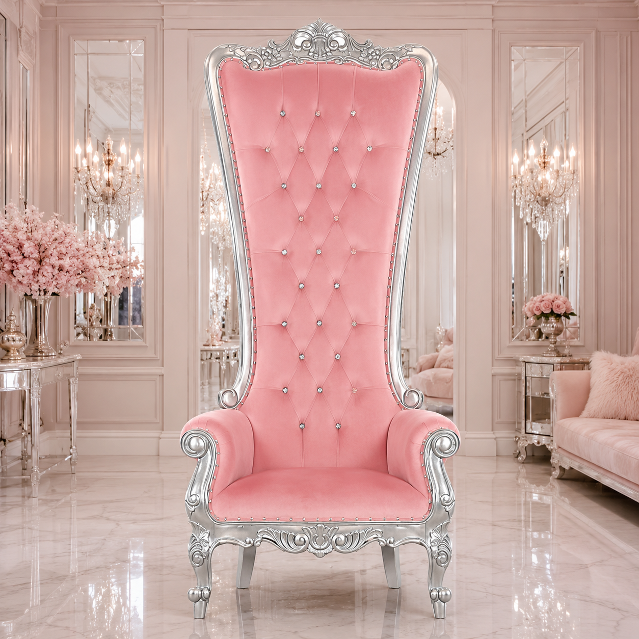 Queen Tiffany 108" Throne Chair