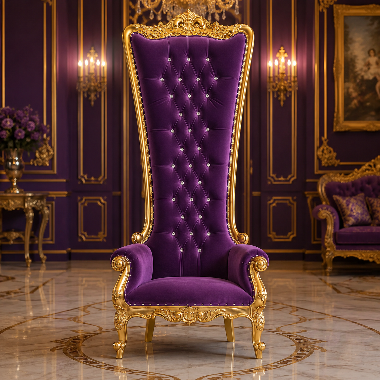 Queen Tiffany 108" Throne Chair