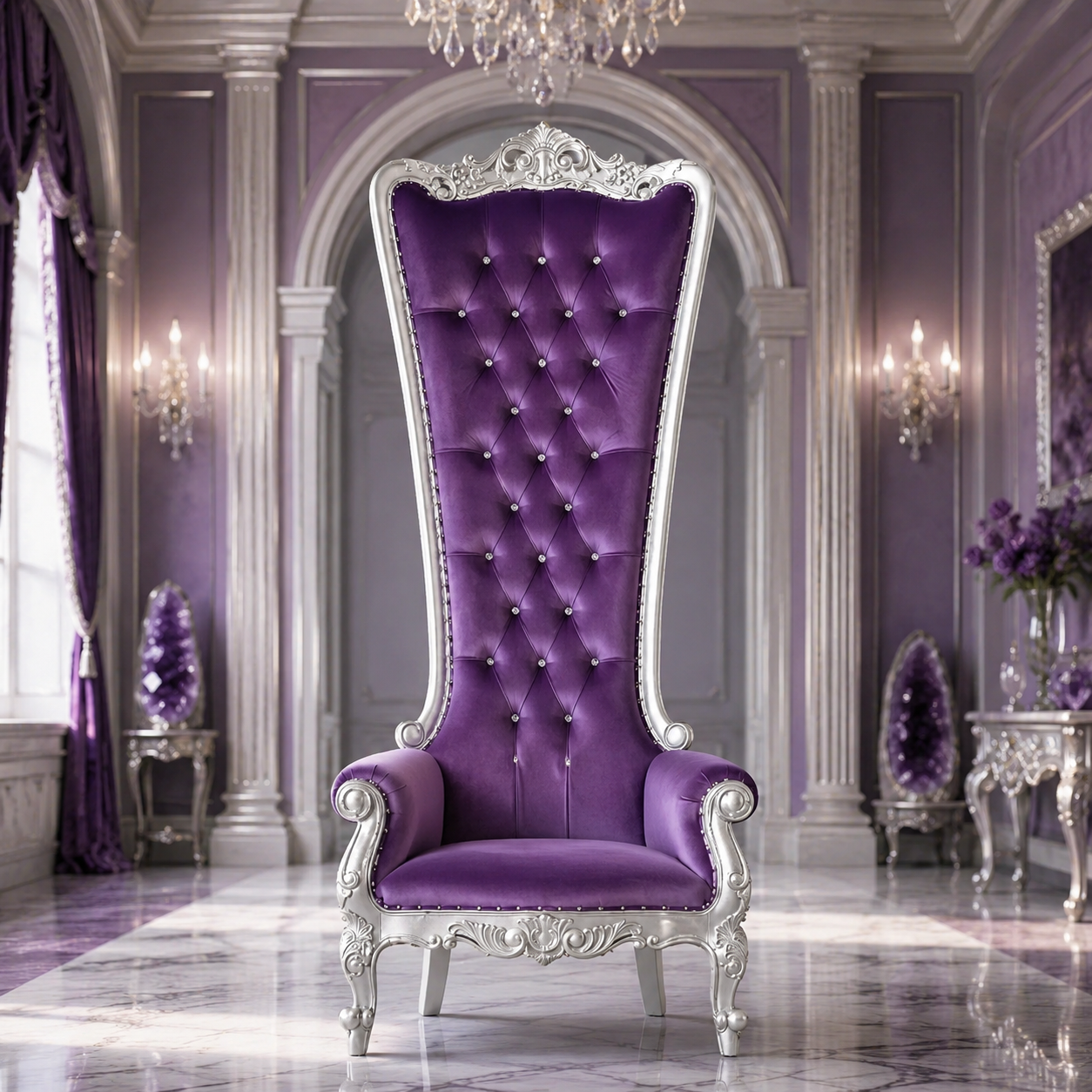 Queen Tiffany 108" Throne Chair