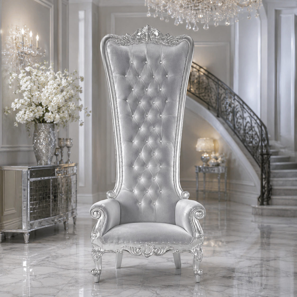 Queen Tiffany 108" Throne Chair