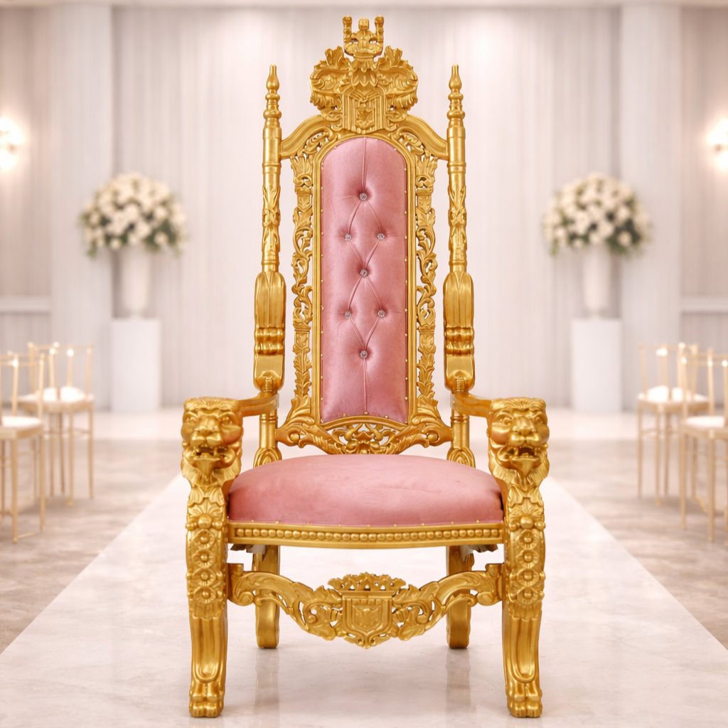 King David Lion Throne Chair - Velvet