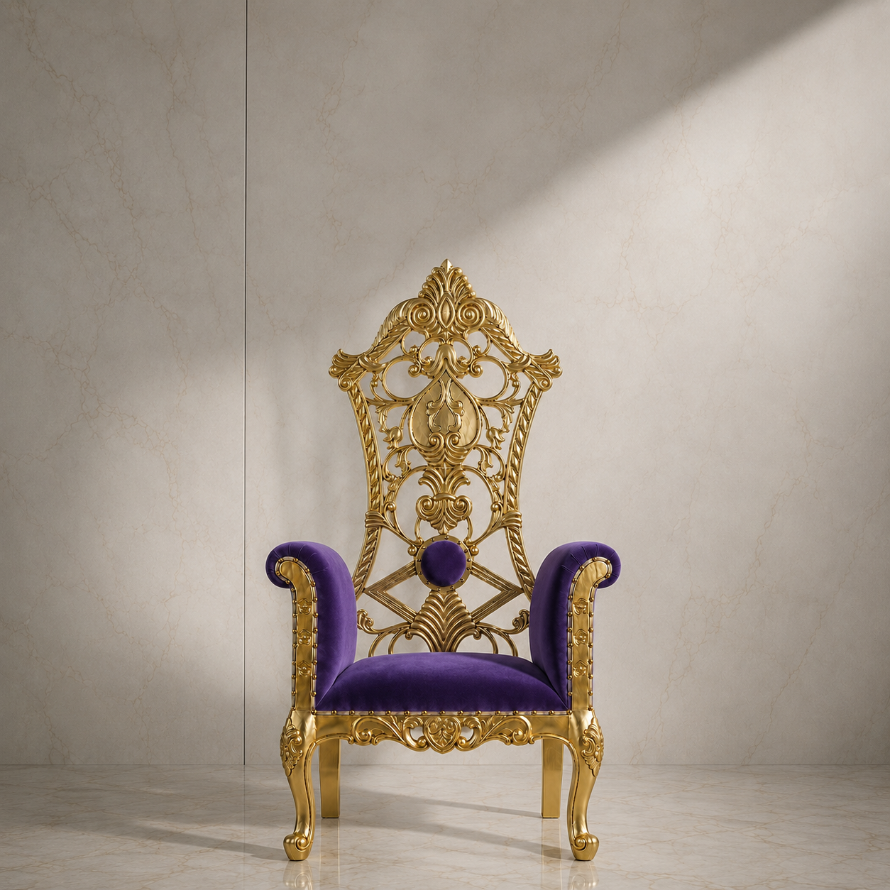 Silla del trono real de la reina Amina