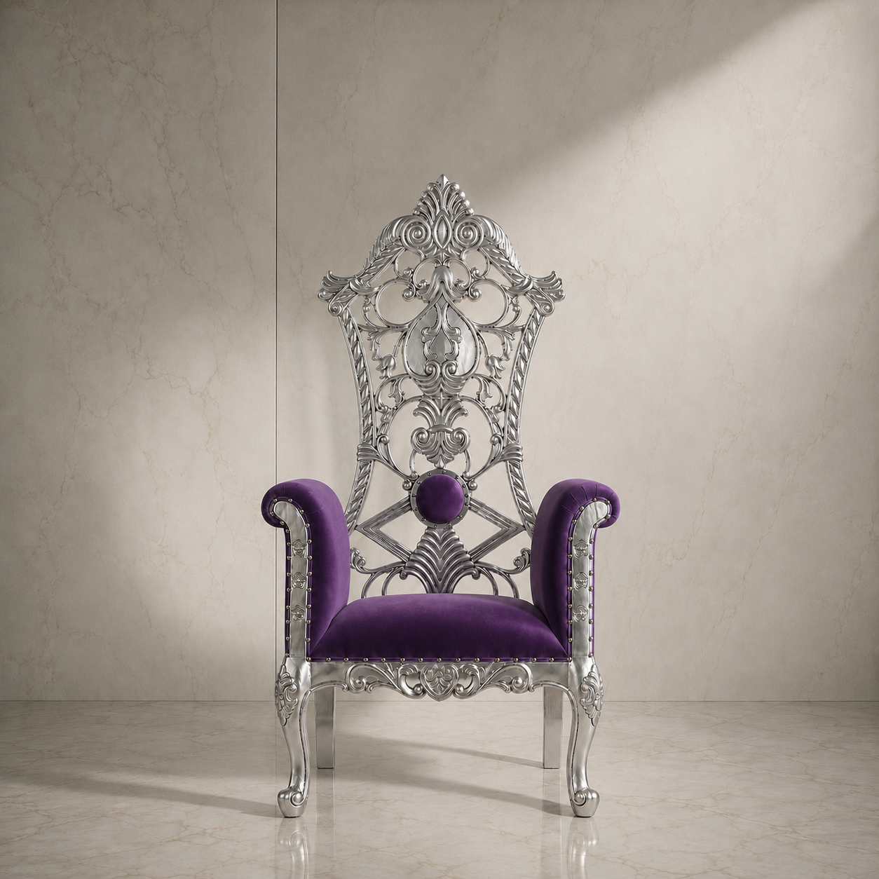 Silla del trono real de la reina Amina