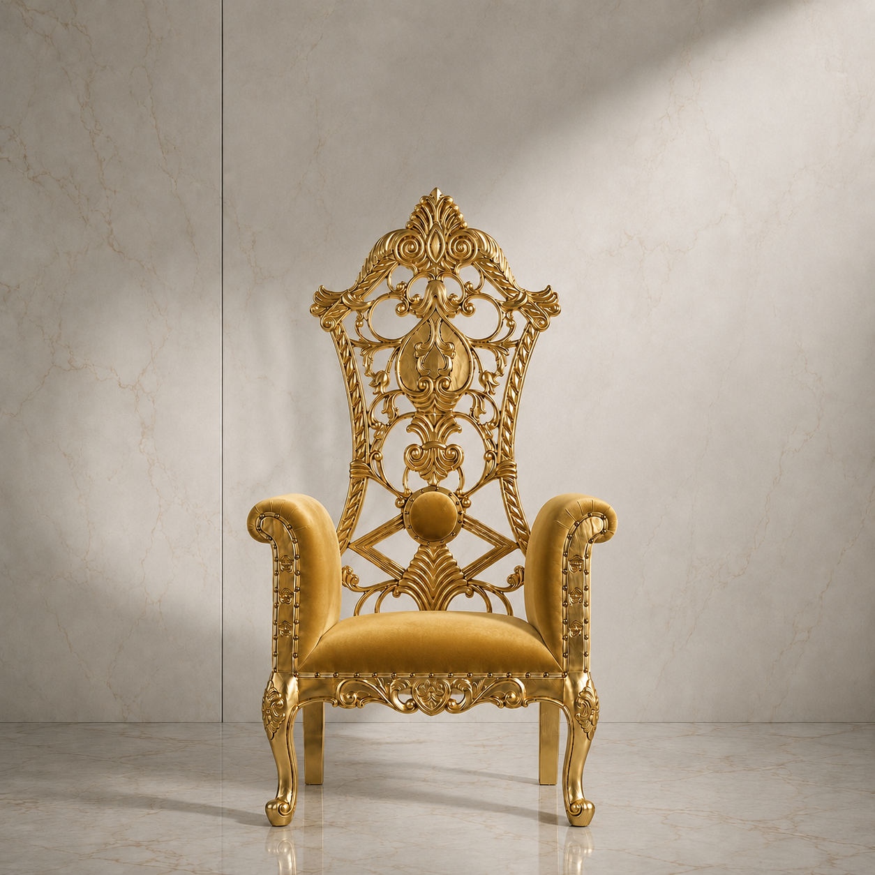 Silla del trono real de la reina Amina