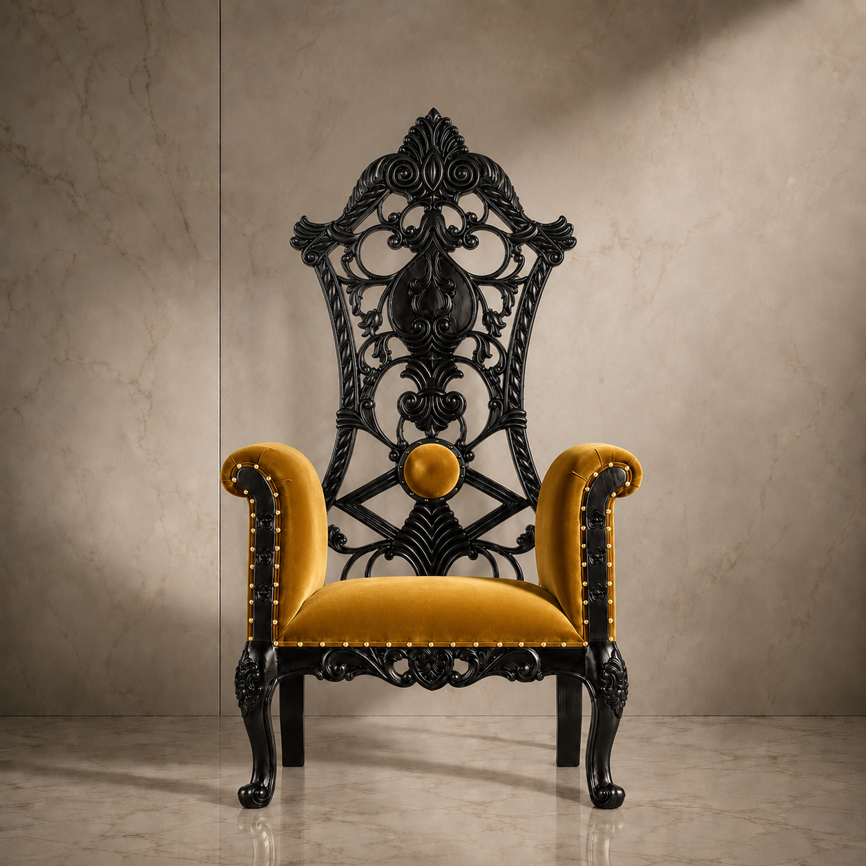 Silla del trono real de la reina Amina