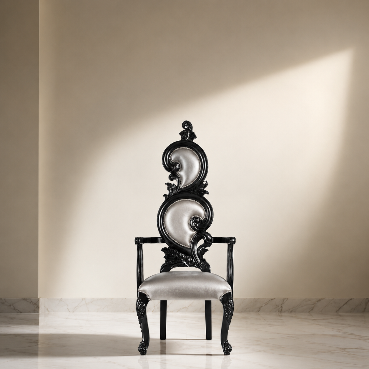 Silla trono con acento Serpentine (par)
