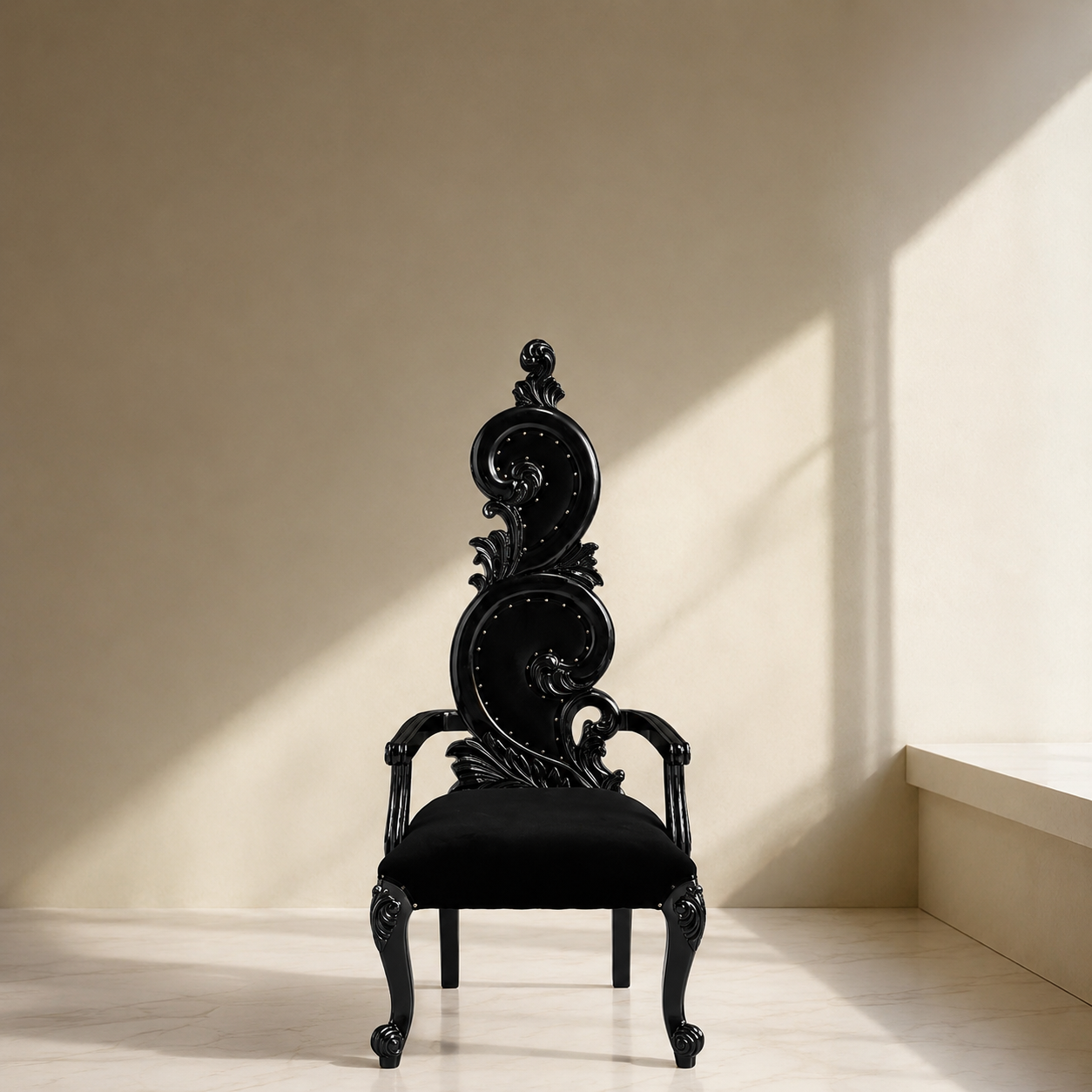 Silla trono con acento Serpentine (par)