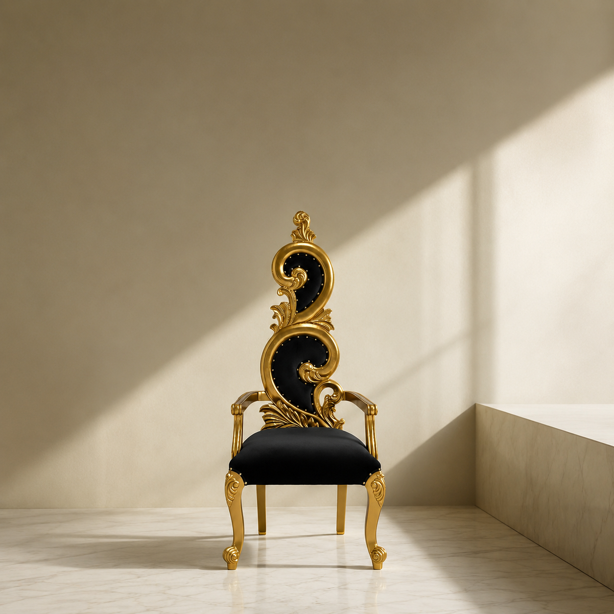Silla trono con acento Serpentine (par)