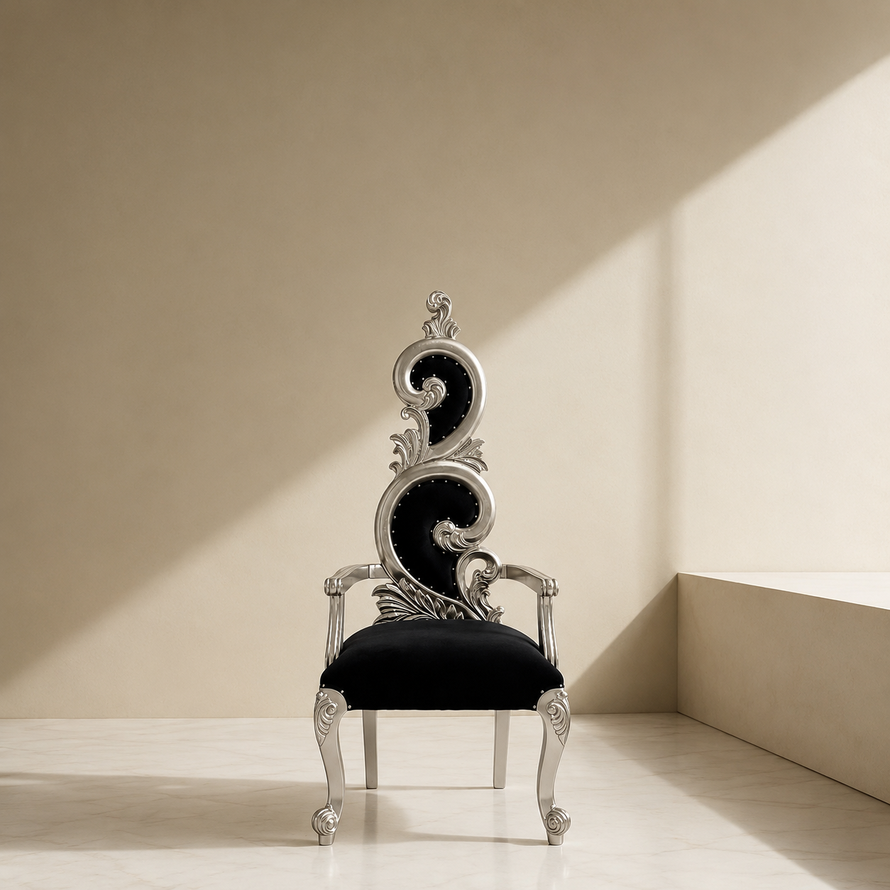 Silla trono con acento Serpentine (par)
